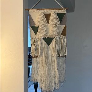 Geometric Wall Hanging - White, Green, Brown